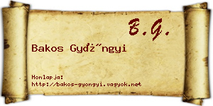 Bakos Gyöngyi névjegykártya