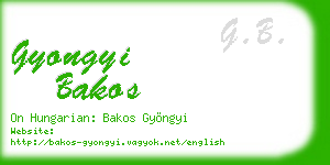 gyongyi bakos business card